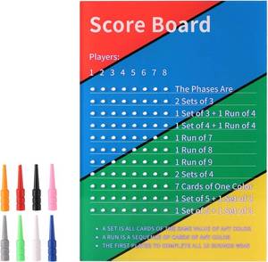 lot 1468 image: Score Board, Premium Acrylic Scoreboard Score Sheet with 8 Colored Pegs Funny Board Card Game Accessories Suitable for Party Family Friends Game Night
