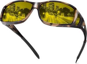 lot 1512 image: Night Driving Glasses Night Vision Glasses Fit Over Glasses Polarized Anti-Glare UV400 Gift for Men Women