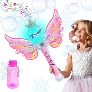 lot 1553 image: ArtCreativity Princess Bubble Wand for Kids, Light Up Bubble Blower Maker Machine with LED & Sounds, Toddler Bubbles Toy, Fluid Solution Included, Great Gift Idea, Princess Toy Party Favor for Kids