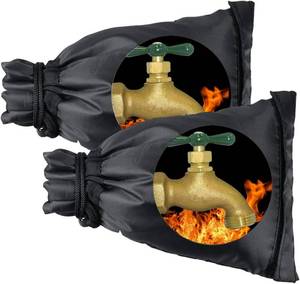 lot 1557 image: Outdoor Faucet Covers for Winter, Spigot Covers Winter Insulated Freeze Protection, Reusable Waterproof Spigot Cover for Garden, 2 Pack (Black1 2pcs)