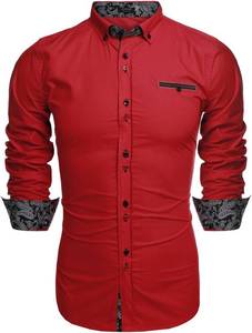 lot 1584 image: Coofandy Mens Fashion Slim Fit Dress Shirt Casual Shirt, 01-red, XX-Large