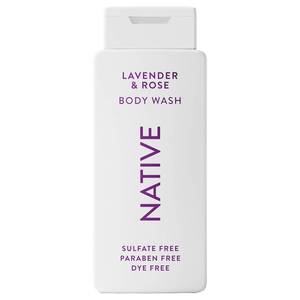 lot 1596 image: Native Body Wash Contains Naturally Derived Ingredients  For Women & Men, Sulfate, Paraben, & Dye Free Leaving Skin Soft and Hydrated  Lavender & Rose 18 oz