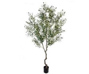 lot 1430 image: Artificial Tree Faux Olive Tree 8ft(92in,3200leaves) Tall Fake Olive Plant in Pot Fake Silk Tree Faux Plants Indoor