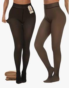 lot 1489 image: Buauty Fleece Lined Tights for Women Fake Translucent Thermal Leggings High Waist Thick Warm Tights Pantyhose for Winter