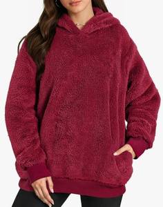 lot 1602 image: MANGOPOP Fleece Pullover for Women Oversized Sherpa Hoodie Cute Fuzzy Sweatshirt with Pockets Windproof Winter Outfits 2025 SIZE M