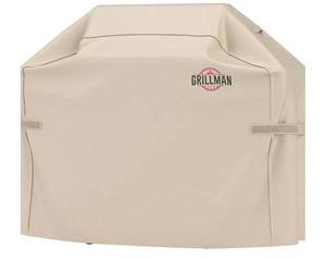 lot 1630 image: Grill Cover by Grillman, Tan, 64 Inch, BBQ Outdoor Grill Covers, Charcoal & Gas Grills, Waterproof, Rip-Proof, Weather-Resistant, Anti-UV, Barbecue Cover for Weber, Genesis, Charbroil, Nexgrill, etc