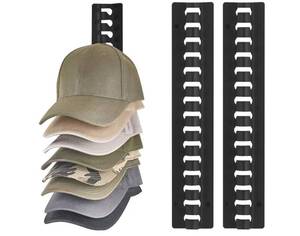 lot 1636 image: Mkono Hat Organizer for Baseball Caps, 2 Packs Hat Rack for Wall Hold Up to 15 Hats, Hat Holder On Wall Ball caps Storage Organizer Display for Door Closet, Entryroom, Laundry Cap Organization