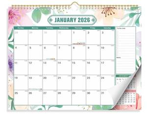 lot 1637 image: ZEEYUAN Wall Calendar 2026-2027, 15x11.5inch 18-Month Large Wall Calendar From January 2026 to June 2027, Large Daily Blocks, with US Holidays, Home Office Accessories