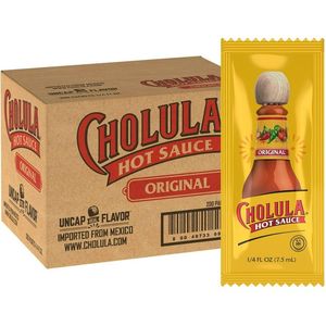 lot 1706 image: Cholula Original Hot Sauce Packets, One 200 Count with Mexican Peppers and Signature Spice Blend, Perfect Single-Serve Size for Delivery and Takeout