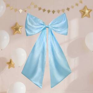 lot 15353 image: 24x36 Inch Large Bow Decor, Giant Satin Bow for Room Wall Decor, Coquette Birthday Party, Wedding Christmas (Blue) - Retail $12