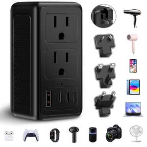 lot 15364 image: Upgraded 2000W 220V to 110V Voltage Converter US to Europe, Power Converter European Travel Converter for Hair Dryer, Power Converter Adapter Combo with 1 USB A 3 Type C for 160 Countries (1U3C)
