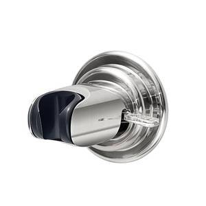 lot 15366 image: Suction Cup Shower Head Holder �� Adjustable Angle & Height, Waterproof ABS Plastic, Vacuum Suction, Shower Hose Mount �� No Drilling, Reusable (Polished Nickel) - Retail $12