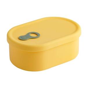 lot 15382 image: Premium Korean-Made Silicone Airtight Food Container with Steam Vent BPA Free, Leakproof, Microwave & Freezer Safe Meal Prep. & Leftovers Storage (Mango Yellow, 22 floz) - Retail $16