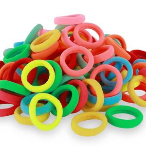 lot 15409 image: 120 Pcs Baby Hair Ties, Cotton Toddler Hair Ties for Girls and Kids, Multicolor Small Seamless Hair Bands Elastic Ponytail Holders(Colorful) - Retail $6