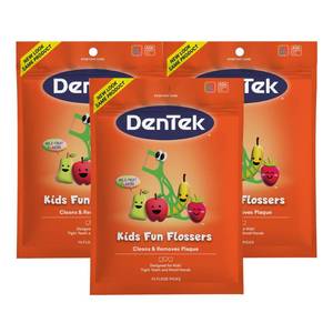 lot 15413 image: Fun Flossers Kids Floss Picks with Wild Fruit Flavor, 75 Count, Pack of 2 - Retail $7
