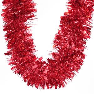 lot 15451 image: 32.8Ft Christmas Tinsel Garland, Red Tinsel Garland for Xmas Tree Decorations Holiday Birthday Wedding Party Supplies