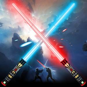 lot 15457 image: 2 Pack Light Up Saber, Light Up Saber for Kids, Retractable Light Up Sword Kid Set, Toy Light Sword for Kids Boy 3-8, Dual Light Up Sabers for Kids Adults, Light Savers Party Toy Battery not included  - Retail $20