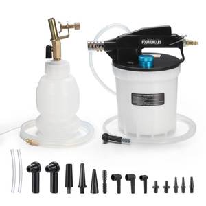lot 15509 image: FOUR UNCLES 2L Brake Bleeder Vacuum Pump Kit - Pneumatic Brake Fluid Extractor with 1L Refilling Bottle & Adapters for Automotive Bleeding, One-Person Operation - Retail $60