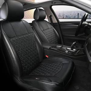 lot 15538 image: Auto Newer Leather PU Car Seat Cover, Luxury Universal Front Car Seat Cushion, Full Wrapped Edge Waterproof Car Seat Protectors, Universal Fit for 95% Cars, SUV, Trucks(2PCS,Black) - Retail $65