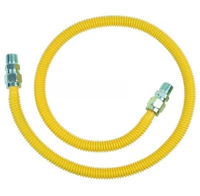 lot 414 image: New BrassCraft CSSC44-48 58 OD (12 ID) x 48 LENGTH 12 MIP  12 MIP Stainless Steel Gas Connector, Yellow