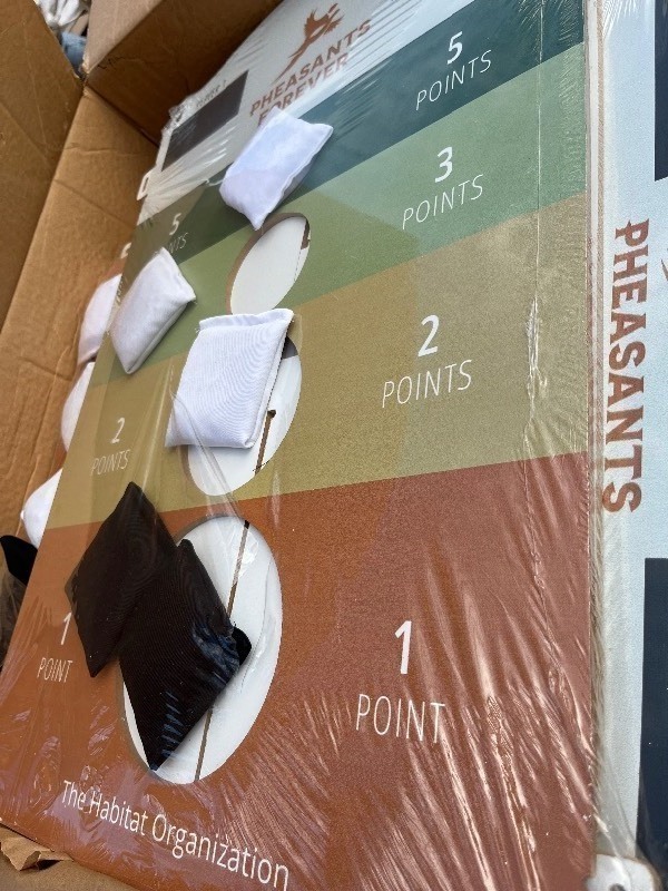 lot 411 image: Pheasant Forever Designed - Bean Bag Toss Wall Hanging Game - CornHole but Vertical Fun - Great Upgrade to any game room - Garage etc