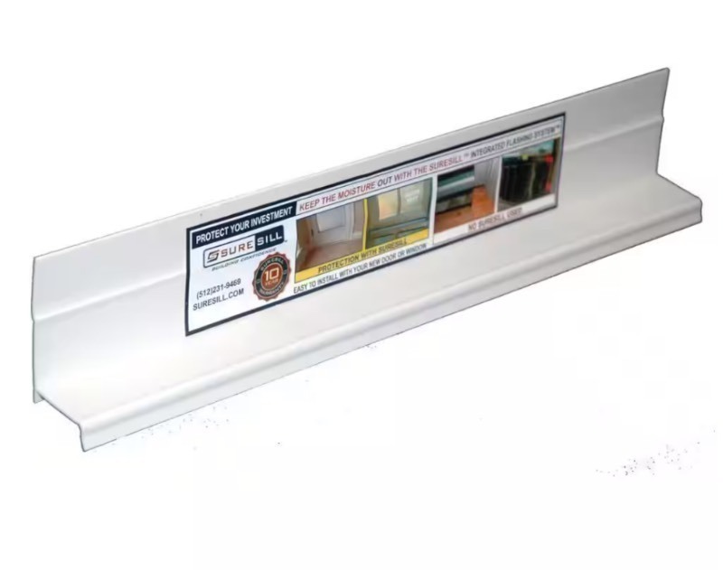 lot 537 image: SureSill 1-38 in. x 42 in. PVC Sloped Head Flashing Kit for Single Doors and Windows (End Dams)