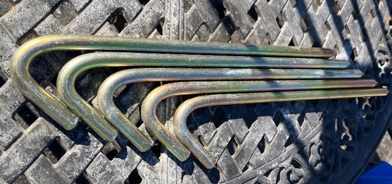 lot 201 image: Bundle of 5 Heavy Duty Steel Tie Downs - Commercial Quality 15 Long