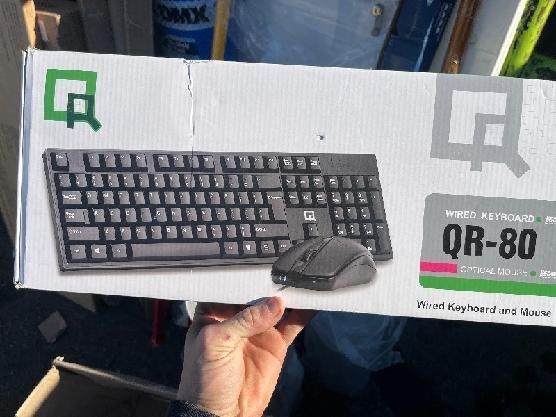 lot 630 image: OLIVE- Qr-80 Wired Keyboard With Wired Optical Mouse Black