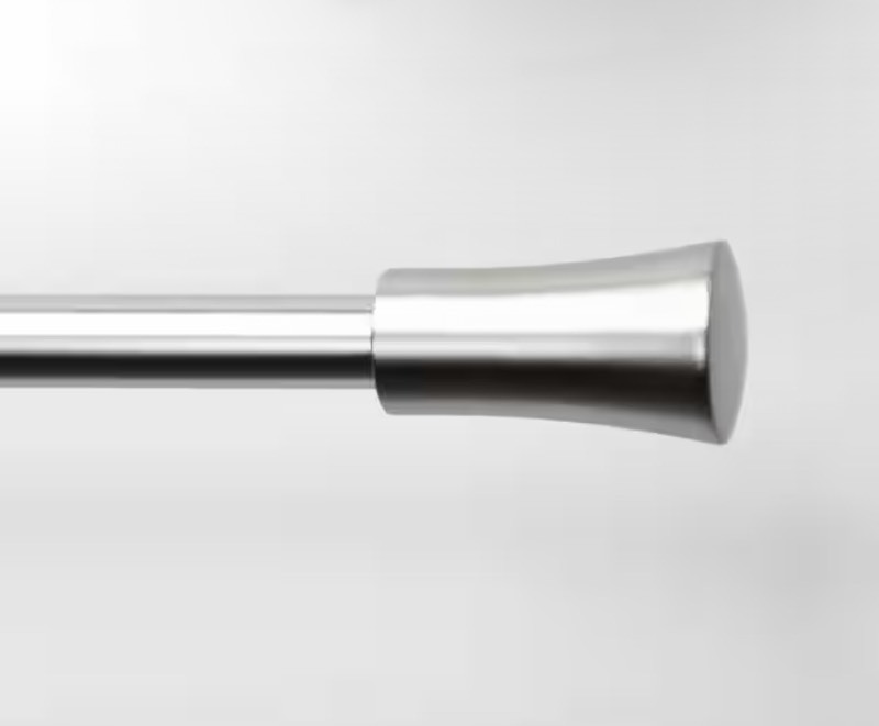 lot 113 image: 66 in. - 120 in. Adjustable Single Curtain Rod 34 in. Dia. in Brushed Nickel
