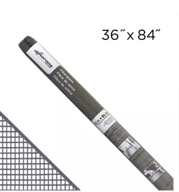 lot 230 image: Bundle of Four 36 in. x 84 in. Gray Fiberglass Window Screen