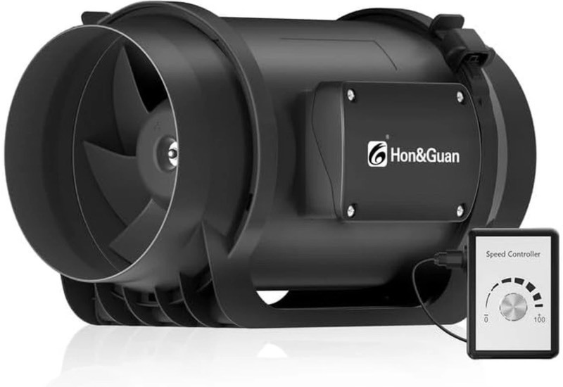 lot 15 image: Hon&Guan 6 EcoDuct Fan EC Motor Great for Grow Tent HVAC Etc - Black HI-150EC