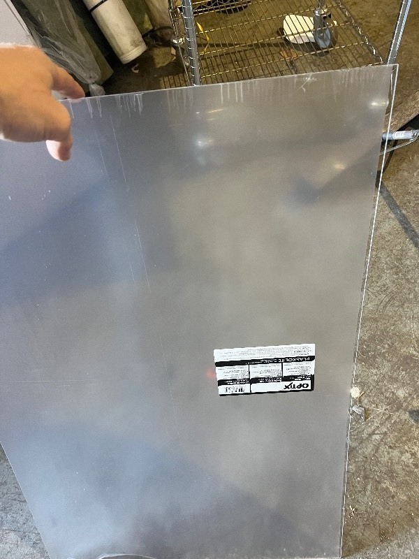 lot 119 image: OPTIX Stronger than Glass - AcrylicPlexiglass Sheet 24 in. X 36 in. .100 in.