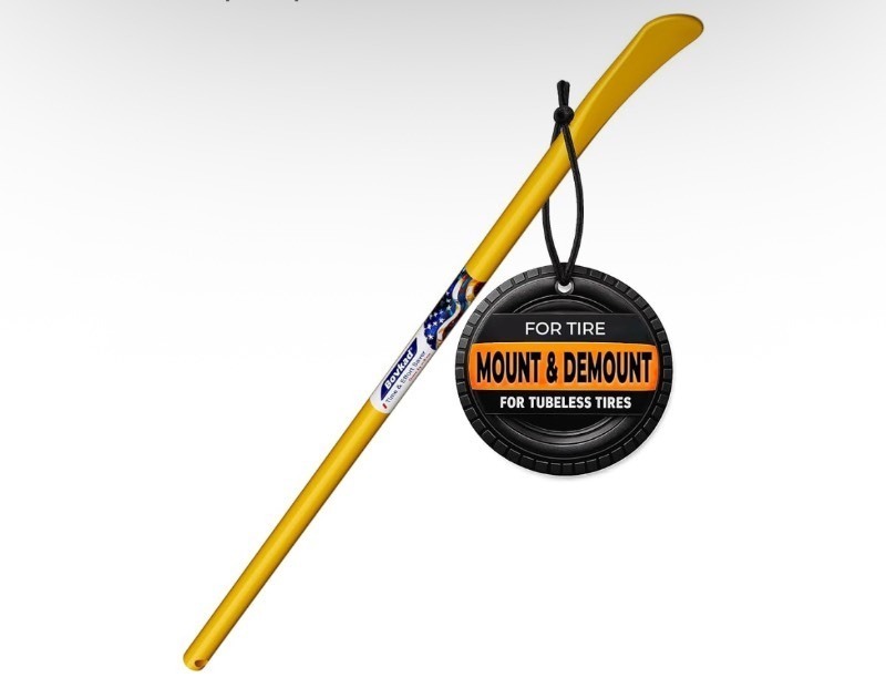 lot 123 image: 30 Heavy Duty Tire Spoon Bar, 34 in (STK) Solid Steel Tire Iron Pry Bar for Mount&Demount, Professional Tubeless Tire Changing Tool for Car, SUV, Truck & Semi Tires, Non-Slip Grip(Yellow)