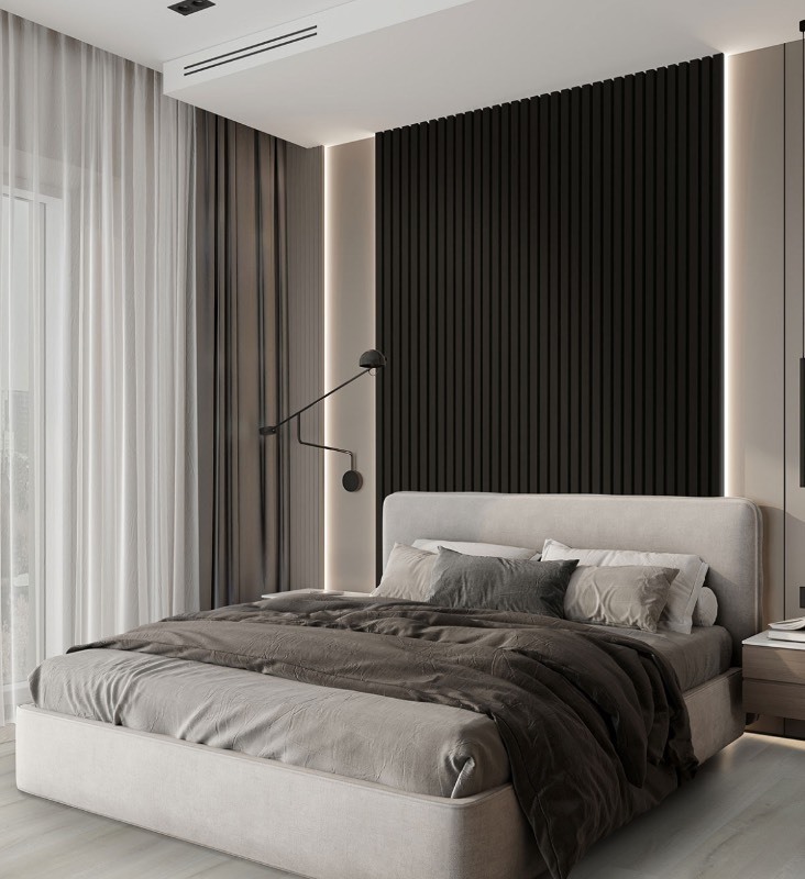 lot 52 image: Beautiful Acoustic Panel Wood Design Ebony Black Color - Professional Quality Great for Walls & Ceiling 13 x 86