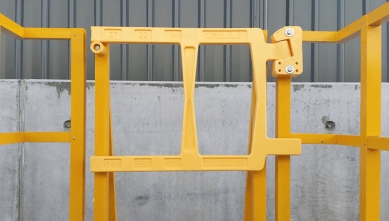 lot 16 image: Intrepid Industries Universal Gravity Closing Safety Gates OSHA Approved Bolts Sold Separately  Retails $230