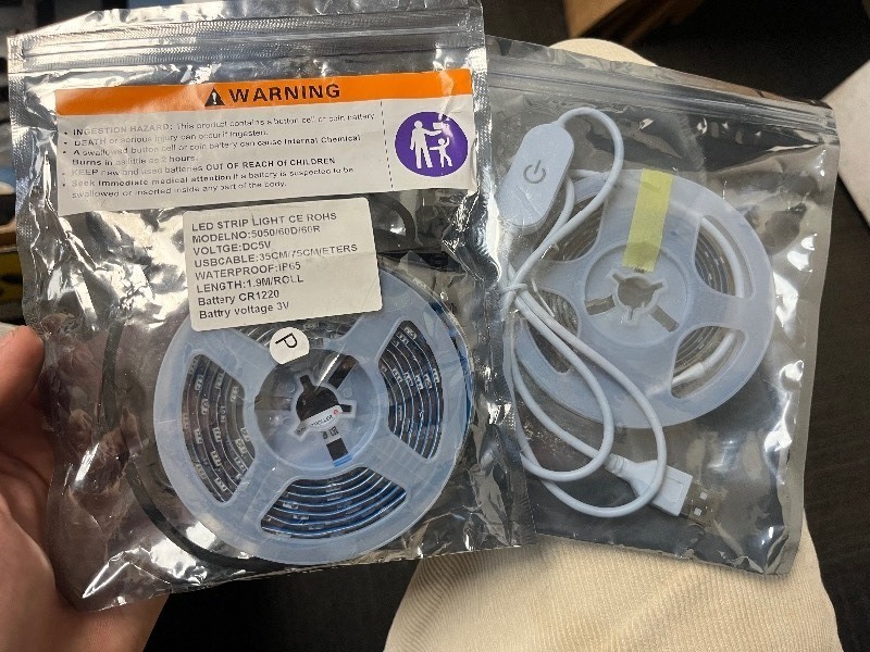 lot 18 image: Bundle of 2 Sm Wheels of LED Light Strips - Separately Controlled - Great for adding under desks and behind TVs - USB plug in
