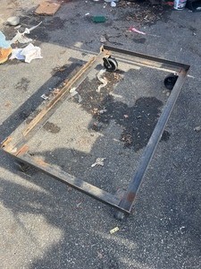 lot 29 image: Heavy Duty Steel Cart Frame W Heavy Duty Casters 3 x 5
