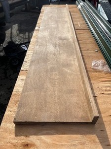 lot 187 image: Large Faux Wooden Walnut Colord & Styled Shelve 14 x 48