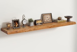Large Live Edge Elm Floating Shelves For Wall - 48" W x 9.3" D Rustic Solid long Wood Shelve with Invisible Bracket, Wall-Mounted Storage & Display Shelf for Living Room Bedroom Kitchen, Natural - 1 Piece *Retails $169*