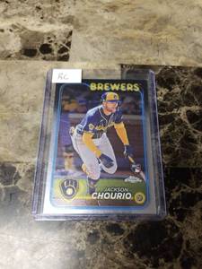 lot 893 image: 2024 Topps Chrome Jackson Chourio Milwaukee Brewers Rookie Baseball Card