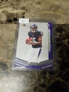 lot 905 image: 2019 Panini Playoff Football Marquise Brown Baltimore Ravens Rookie Card