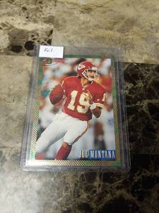 lot 931 image: 1993 Topps Bowman Foil Joe Montana Kansas City Chiefs Football Card