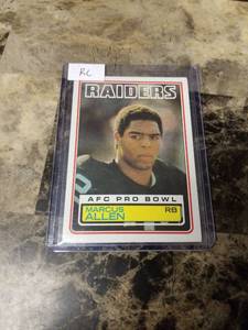 lot 952 image: 1983 Topps Marcus Allen Los Angeles Raiders Rookie Football Card