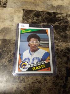 lot 953 image: 1984 Topps Eric Dickerson Los Angeles Rams Rookie Football Card