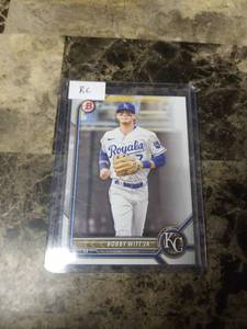 lot 975 image: 2022 Topps Bowman Bobby Witt Jr. Kansas City Royals Rookie Baseball Card