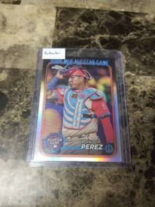 lot 977 image: 2024 Topps Chrome MLB All star Game Refractor Salvador Perez Kansas City Royals Baseball Card