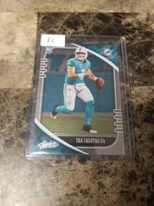 lot 987 image: 2020 Panini Absolute Football Tua Tagavailoa Miami Dolphins Rookie Card