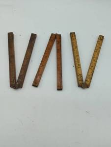 lot 16808 image: Wooden Folding Ruler pieces, vintage, as is.