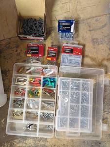 lot 16719 image: Mixed Hardware and Fasteners Lot with Organizer, new & used in lot.