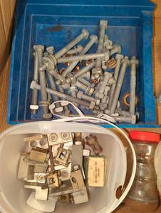 lot 16728 image: Industrial Hardware Lot - Bolts, Nuts and Clamps